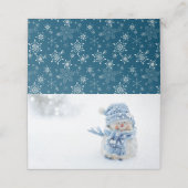 Foto van een Cute Snowman in de winter - Kerstmis Plaatskaartje (Buitenkant ongevouwen)