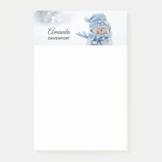 Foto van een Cute Snowman in de winter - Kerstmis Post-it® Notes (Voorkant)