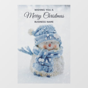 Foto van een Cute Snowman in de winter - Kerstmis Raamsticker