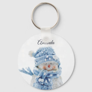 Foto van een Cute Snowman in de winter - Kerstmis Sleutelhanger