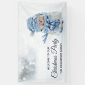 Foto van een Cute Snowman in de winter - Kerstmis Spandoek (Verticaal)