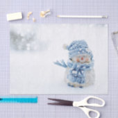 Foto van een Cute Snowman in de winter - Kerstmis Tissuepapier (Craft)