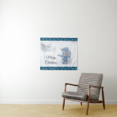 Foto van een Cute Snowman in de winter - Kerstmis Wandkleed (In Situ (horizontaal))