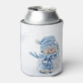 Foto van een Cute Snowman in Winter Blikjeskoeler (Blikje Voorkant)