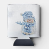 Foto van een Cute Snowman in Winter Blikjeskoeler (Achterkant)