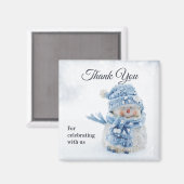 Foto van een Cute Snowman in Winter Dank u Magneet (Voorkant / Achterkant)
