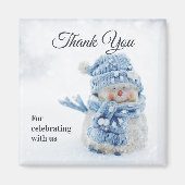 Foto van een Cute Snowman in Winter Dank u Magneet (Voorkant)