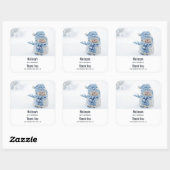 Foto van een Cute Snowman in Winter - Favor Vierkante Sticker (Vel)