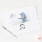 Foto van een Cute Snowman in Winter - Favor Vierkante Sticker (Envelop)