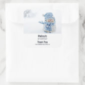 Foto van een Cute Snowman in Winter - Favor Vierkante Sticker (Tas)