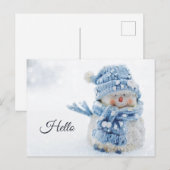 Foto van een Cute Snowman in Winter - Hallo Briefkaart (Voorkant / Achterkant)