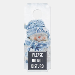 Foto van een Cute Snowman niet storen Deurhanger