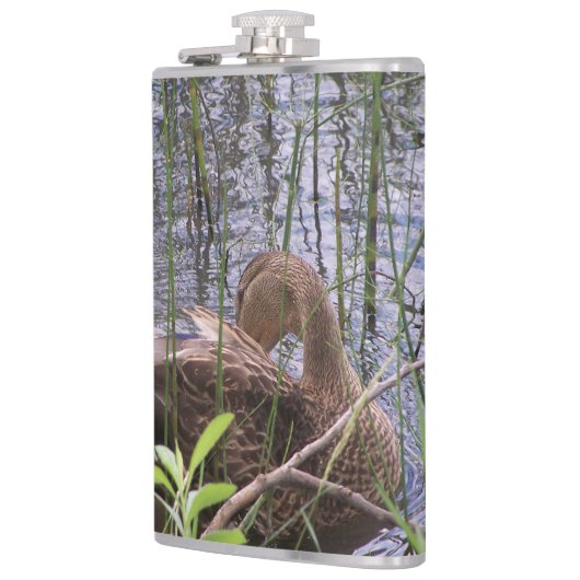 Foto van een eend heupfles (Links)