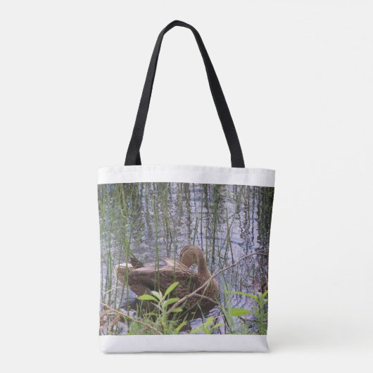 Foto van een eend tote bag (Achterkant)