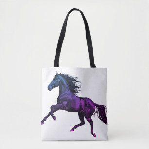 Foto van een galopperende hengst op herbruikbare b tote bag