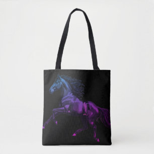 Foto van een galopperende hengst op herbruikbare b tote bag