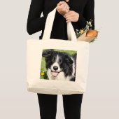 Foto van een gelukkige hond grote tote bag (Voorkant (product))