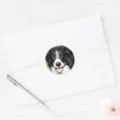 Foto van een gelukkige hond ronde sticker (Envelop)