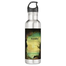 Foto van een grot die een tropisch Zee overziet Waterfles