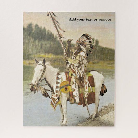  foto van een Indiaas inheems hoofd, Legpuzzel (Verticaal)