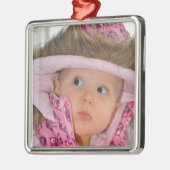 Foto van een klein meisje metalen ornament (Links)