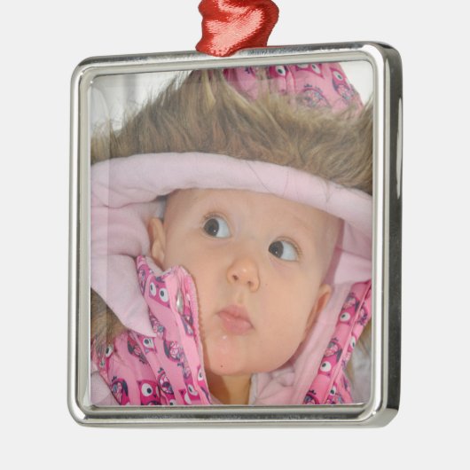 Foto van een klein meisje metalen ornament (Links)