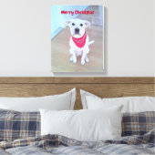 Foto van een knuffel hond met grappige uitstaande canvas afdruk (Insitu (Slaapkamer))
