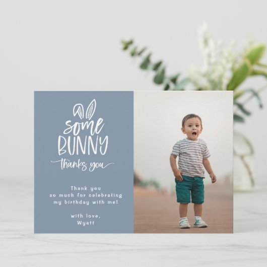 Foto van een Konijn Bedankkaart (Staand voorkant)