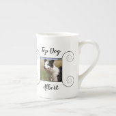 Foto van een kotterhond met handgetekend lijst en  porselein kop (Rechts)