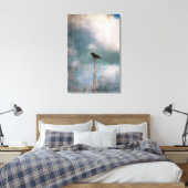  foto van een kraai op een boom canvas afdruk (Insitu (Slaapkamer))