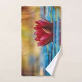  foto van een Lotus Flower in een Pond Bad Handdoek (Handdoek)