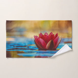  foto van een Lotus Flower in een Pond Bad Handdoek