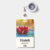  foto van een Lotus Flower in een Pond Badge (Front with Retractable)