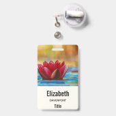  foto van een Lotus Flower in een Pond Badge (Back with Retractable)