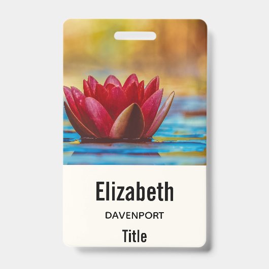  foto van een Lotus Flower in een Pond Badge (Front)