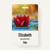  foto van een Lotus Flower in een Pond Badge (Achterkant)