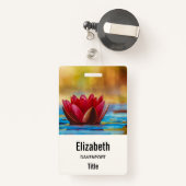  foto van een Lotus Flower in een Pond Badge (Achterkant met intrekbare)