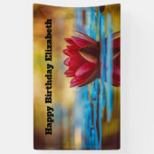  foto van een Lotus Flower in een Pond Birthday Spandoek (Verticaal)