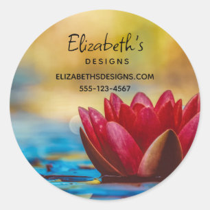  foto van een Lotus Flower in een Pond Business Ronde Sticker