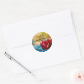  foto van een Lotus Flower in een Pond Business Ronde Sticker (Envelop)