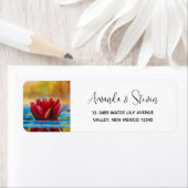 foto van een Lotus Flower in een Pond Etiket (Insitu)