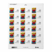  foto van een Lotus Flower in een Pond Etiket (Full Sheet)