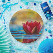  foto van een Lotus Flower in een Pond Papieren Bordje (Feest)
