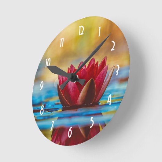  foto van een Lotus Flower in een Pond Ronde Klok (Hoek)