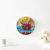  foto van een Lotus Flower in een Pond Ronde Klok (Huis)