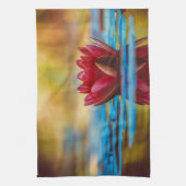  foto van een Lotus Flower in een Pond Theedoek (Verticaal)