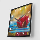 foto van een Lotus Flower in een Pond Vierkante Klok (Hoek)