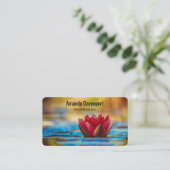 foto van een Lotus Flower in een Pond Visitekaartje (Staand voorkant)