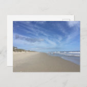 Foto van een Low Tide Beach Scene met Blauwe Wolke Briefkaart (Voorkant / Achterkant)