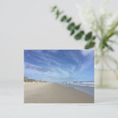 Foto van een Low Tide Beach Scene met Blauwe Wolke Briefkaart (Staand voorkant)